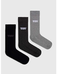 Čarape Levi's 3-pack boja: siva