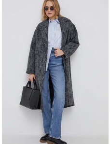 Kaput s primjesom vune Calvin Klein boja: siva, za prijelazno razdoblje, bez zakopčavanja
