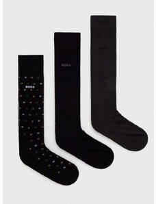 Čarape BOSS 3-pack za muškarce, boja: crna