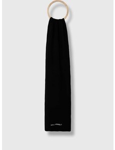 Kratki šal s primjesom vune Karl Lagerfeld boja: crna, melanž