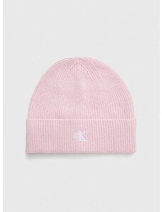 Kapa s dodatkom vune Calvin Klein Jeans boja: ružičasta