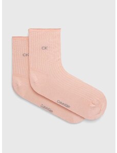 Čarape Calvin Klein 2-pack za žene, boja: ružičasta