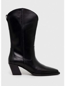 Kožne kaubojske čizme Vagabond Shoemakers ALINA za žene, boja: crna, s debelom potpeticom, 5421.501.20