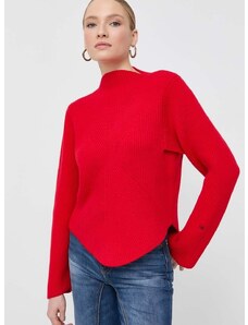 Vuneni pulover Victoria Beckham za žene, boja: crvena