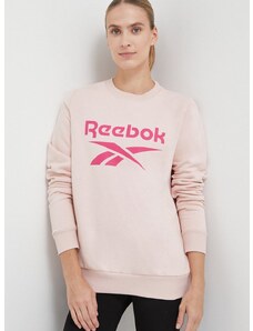 Dukserica Reebok za žene, boja: ružičasta, s tiskom