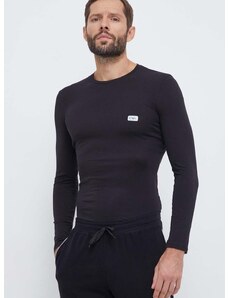 Homewear majica dugih rukava Emporio Armani Underwear boja: crna, s aplikacijom