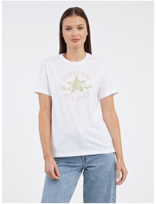 White Women's T-Shirt Converse Chuck Taylor Floral - Women