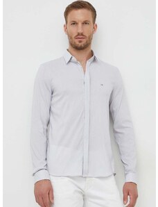 Košulja Calvin Klein za muškarce, boja: bijela, slim, s klasičnim ovratnikom