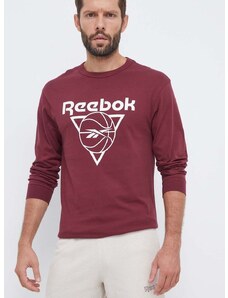 Pamučna majica dugih rukava Reebok Classic Basketball boja: bordo, s tiskom