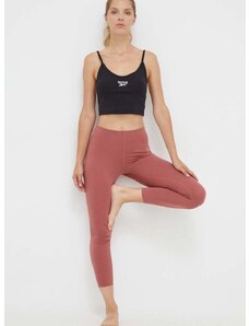 Tajice za jogu Reebok boja: ružičasta, bez uzorka