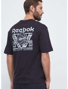 Pamučna majica Reebok Classic Basketball boja: crna, s tiskom