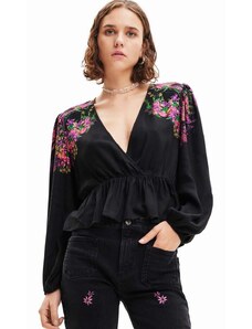 Bluza Desigual za žene, boja: crna, s uzorkom