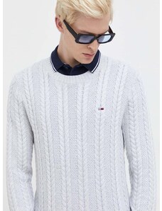 Pamučni pulover Tommy Jeans boja: siva