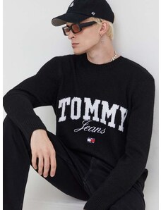 Pulover Tommy Jeans za muškarce, boja: crna