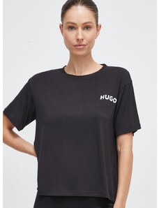 Homewear majica kratkih rukava HUGO boja: crna