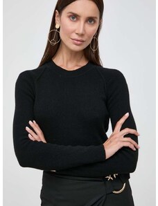 Pulover s dodatkom vune Pinko za žene, boja: crna