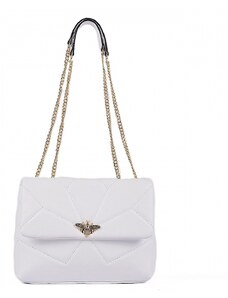 Luksuzna Talijanska torba od prave kože VERA ITALY "Neela", boja bijela, 17x25cm