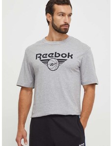Pamučna majica Reebok Classic Basketball boja: siva, s tiskom