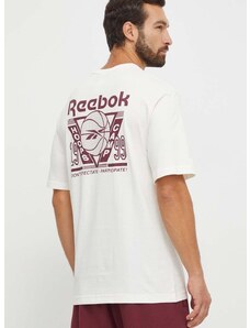 Pamučna majica Reebok Classic Basketball boja: bež, s tiskom