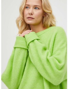 Vuneni pulover American Vintage za žene, boja: zelena
