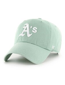 Pamučna kapa sa šiltom 47 brand MLB Oakland Athletics boja: zelena, s aplikacijom