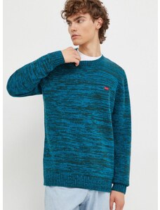 Vuneni pulover Levi's za muškarce, boja: tirkizna