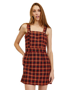 Orsay Red-Black Ladies Checkered Dress - Ladies