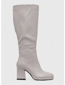 Čizme Pinko Elgar za žene, boja: siva, s debelom potpeticom, 102316 A1D9 I41