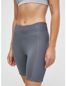Kratke hlače za jogu Reebok boja: siva, bez uzorka, visoki struk