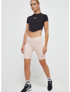 Kratke hlače Reebok za žene, boja: ružičasta, bez uzorka, visoki struk