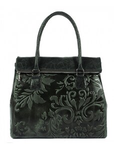 Luksuzna Talijanska torba od prave kože VERA ITALY "Valabia", boja tamno zeleno, 28x36cm