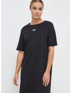Pamučna haljina Reebok Identity boja: crna, mini, ravna, 100034707