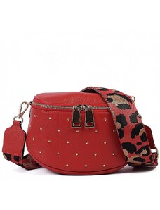 Luksuzna Talijanska torba od prave kože VERA ITALY "Kartagena", boja crvena, 13x23cm
