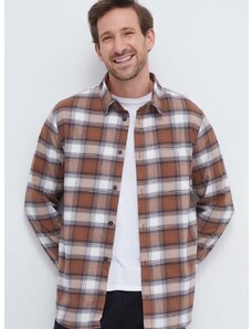 Košulja Jack Wolfskin za muškarce, boja: smeđa, regular, s klasičnim ovratnikom