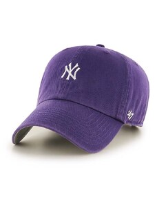 Pamučna kapa sa šiltom 47 brand MLB New York Yankees boja: ljubičasta, s aplikacijom