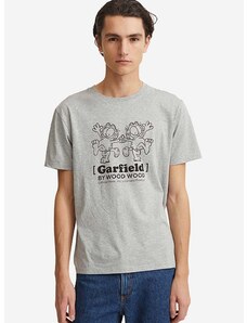 Pamučna majica Wood Wood Ace x Garfield boja: siva, s tiskom, 30045701.2222-GREYMEL