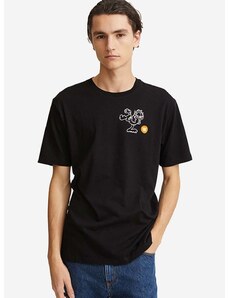 Pamučna majica Wood Wood Ace x Garfield boja: crna, s tiskom, 30045705.2222-BLACK
