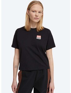 Pamučna majica Wood Wood Steffi T-Shirt x Fila boja: crna, 688376.A296-BLACK