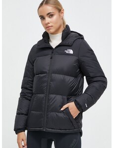 Pernata jakna The North Face za žene, boja: crna, za zimu