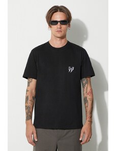Neil Barrett Pamučna majica Neil Barett SLIM DOUBLE BOLT boja: crna, s aplikacijom, PBJT218.V500C.1118