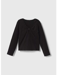Dječja majica dugih rukava Sisley boja: crna