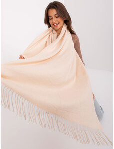 Fashionhunters Light beige women's scarf with fringe
