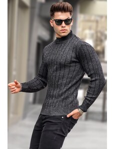 Madmext Black Half Turtleneck Knitwear Sweater 5761