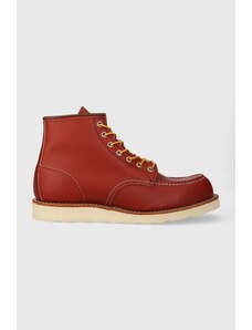 Kožne cipele Red Wing 6-INCH Classic Moc Moc Toe za muškarce, boja: crvena, 8875 8875