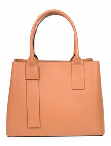 Luksuzna Talijanska torba od prave kože VERA ITALY "Sadra", boja konjak, 25.5x33cm