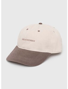 Pamučna kapa sa šiltom Abercrombie & Fitch boja: smeđa, s aplikacijom
