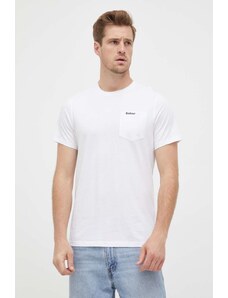 Pamučna majica Barbour boja: bijela, bez uzorka