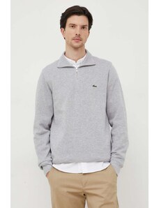 Pamučni pulover Lacoste boja: siva, s poludolčevitom