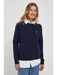 Vuneni pulover Lacoste za žene, boja: tamno plava