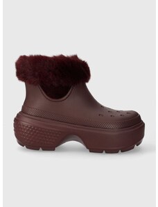 Čizme za snijeg Crocs Stomp Lined Boot boja: bordo, 208718